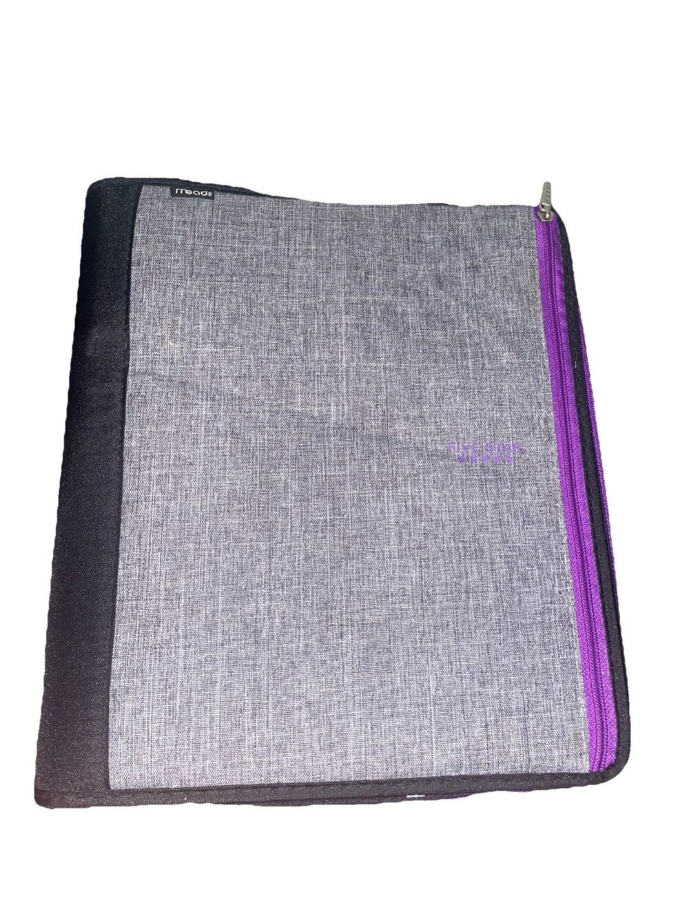 Five Star Zipper Binder Portfolio 3-Ring Expanding File Grey/Purple